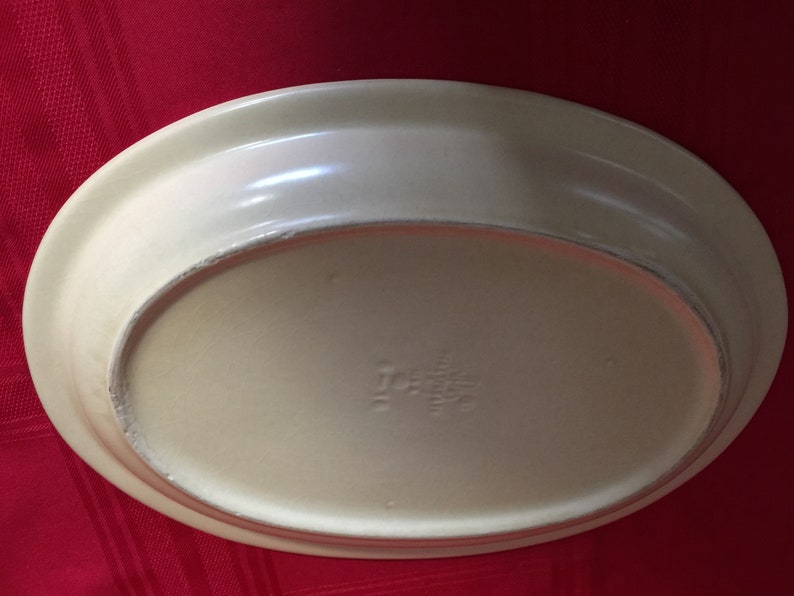 Tan and Brown Made in USA 14 Pfaltzgraff Vintage Village Platter