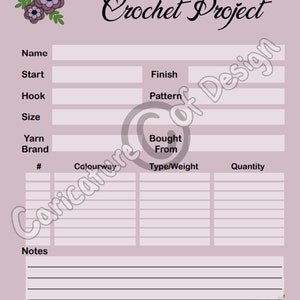 Crochet Project/order Book Pages - Etsy