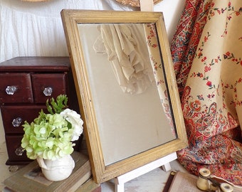 Charming little antique mirror with original paintwork