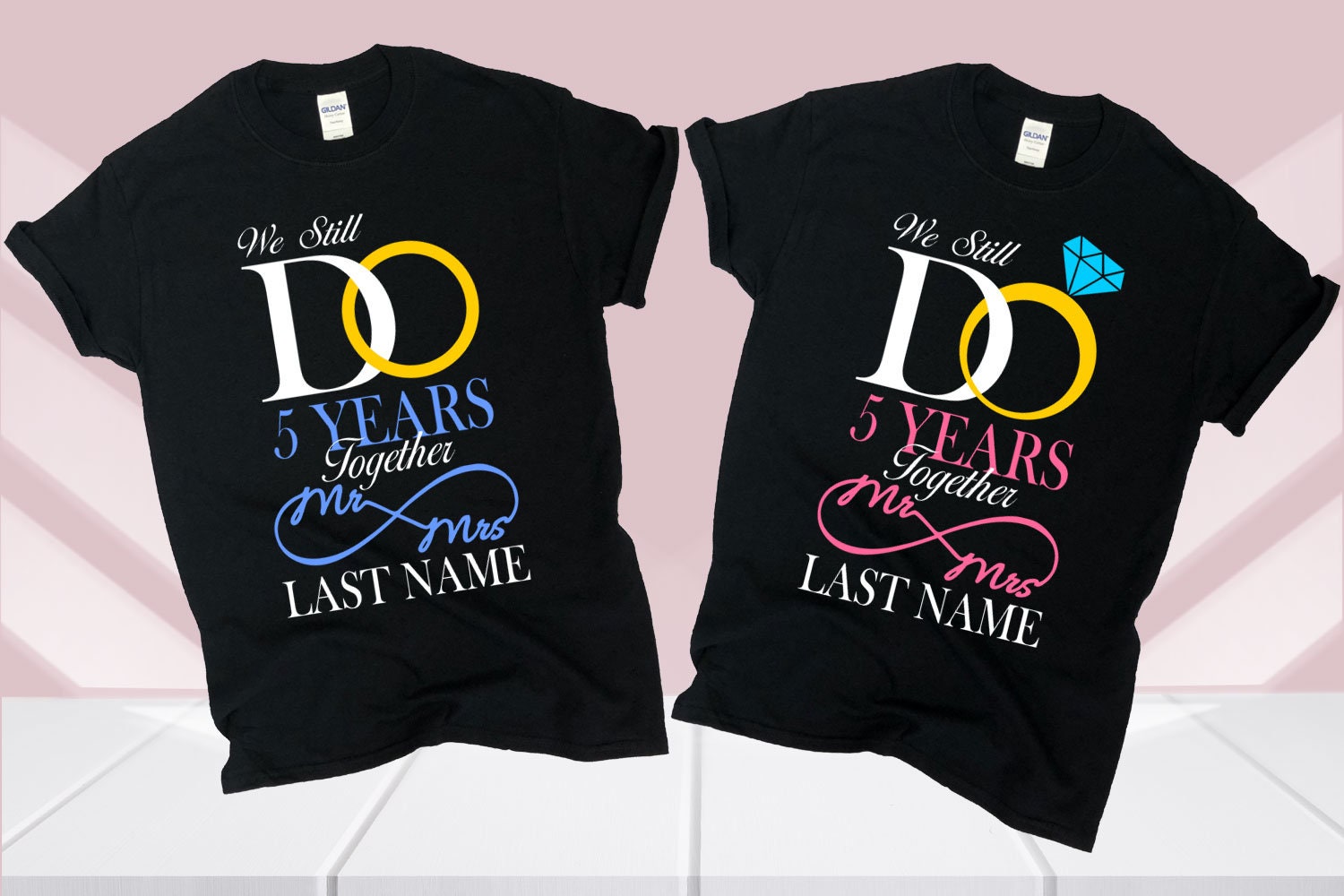 5th Anniversary Shirts: Personalized Couple's Gift - Etsy
