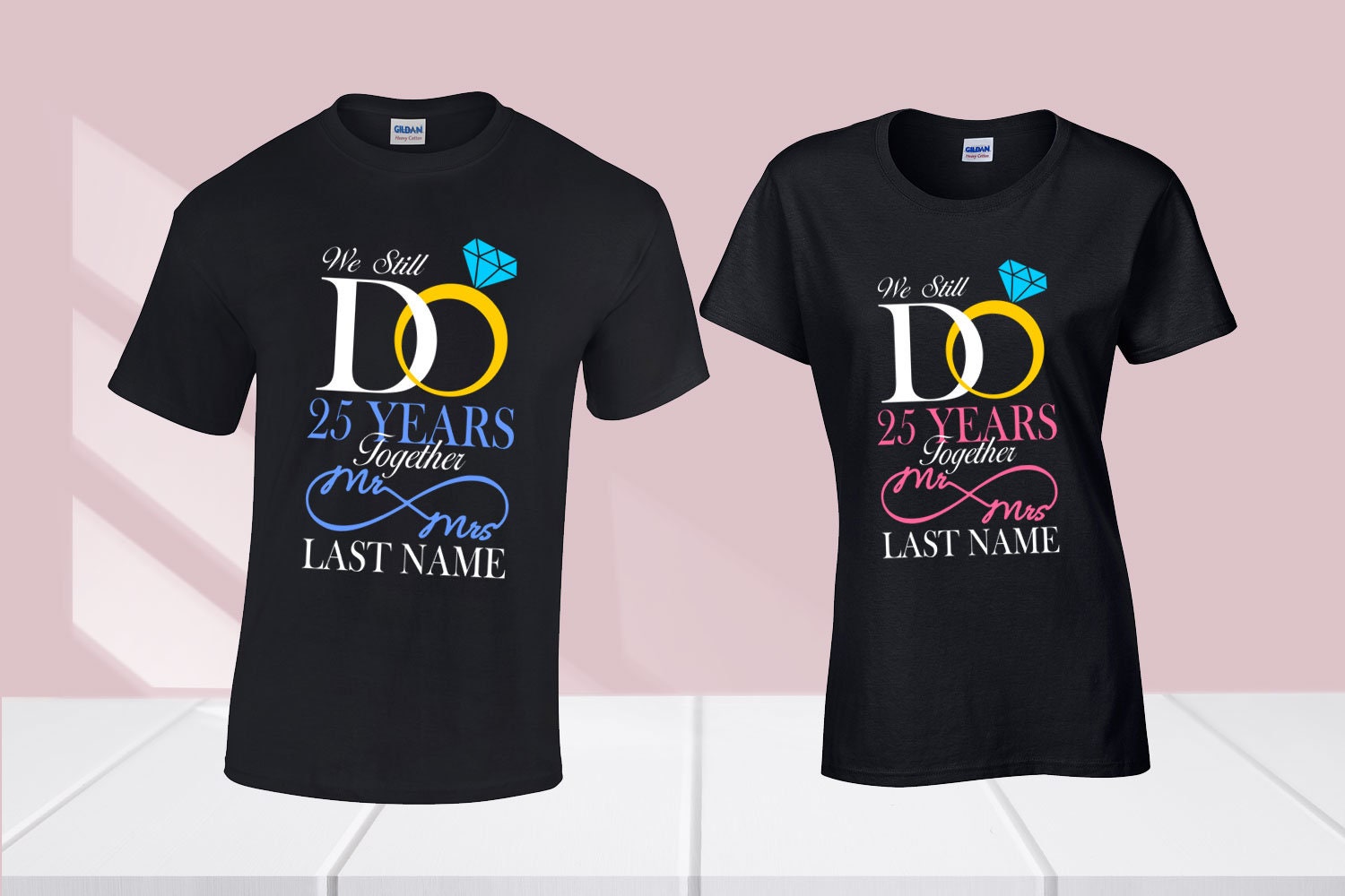 Personalized 25th Anniversary Shirts For Couples 25th | Etsy