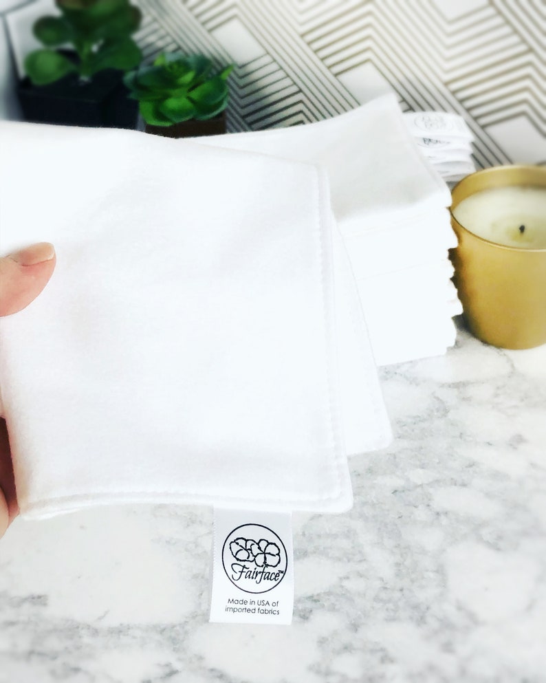 Soft flannel face cloths, gentle for sensitive skin