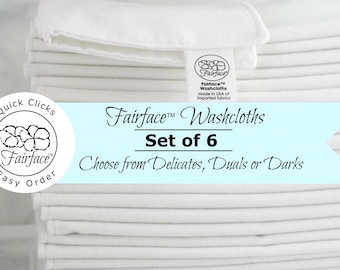 Best Face Cloths Soft for Sensitive Skin & Rosacea, Psoriasis, Eczema - SET OF 6 - Soft, Gentle, Calming 100% Cotton - Fairface™ Washcloths