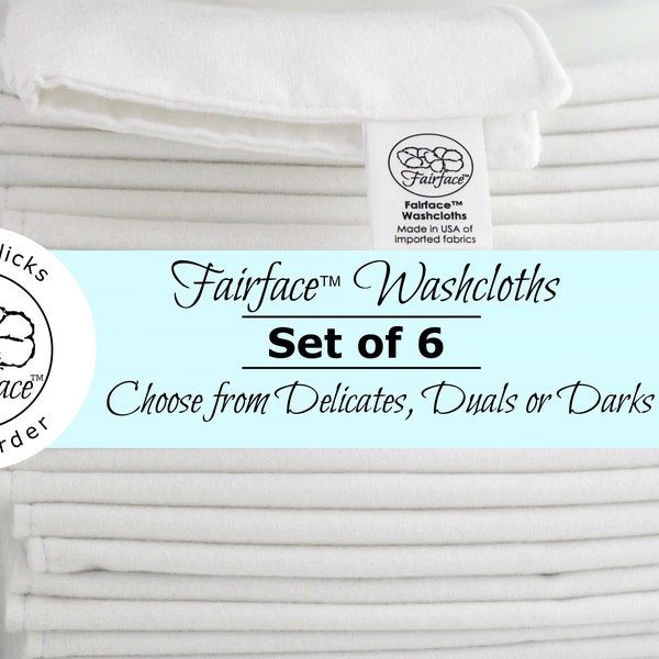 Best Face Cloths Soft for Sensitive Skin & Rosacea, Psoriasis, Eczema - SET OF 6 - Soft, Gentle, Calming 100% Cotton - Fairface™ Washcloths