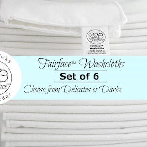 Best Face Cloths Soft for Sensitive Skin & Rosacea, Psoriasis, Eczema - SET OF 6 - Soft, Gentle, Calming 100% Cotton - Fairface™ Washcloths