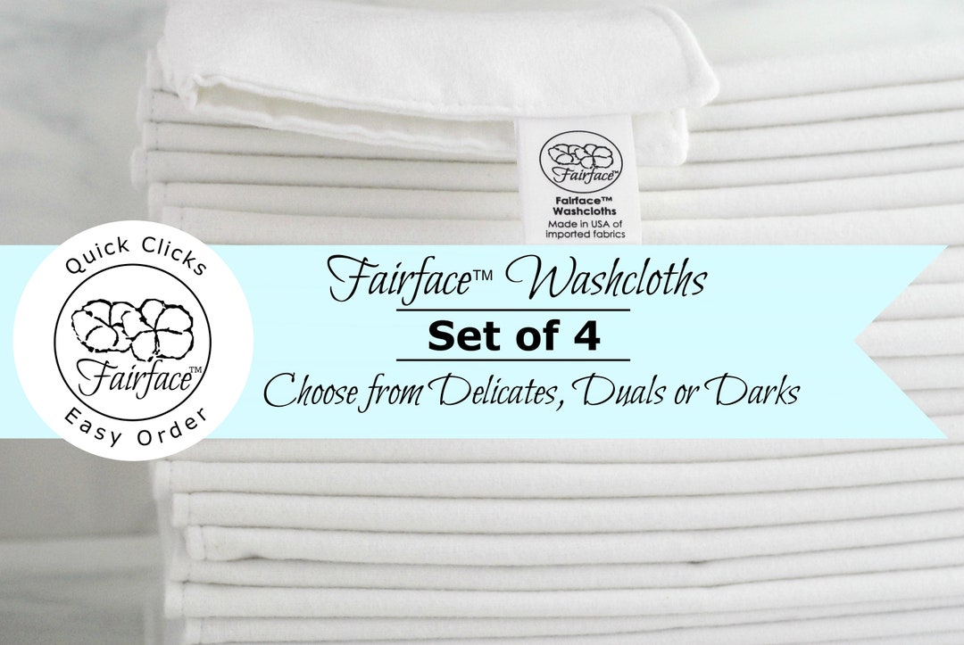 Sensitive Skin Softest Washcloths for Best Skin Care, 100 Soft Cotton Flannel SET OF 4 Gentle