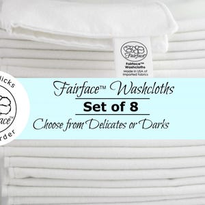 Rosacea, Eczema & Sensitive Skin Softest Face Cloths / Washcloths SET OF 8 Gentle Calming Soothing, Soft face flannels Fairface™ Washcloths