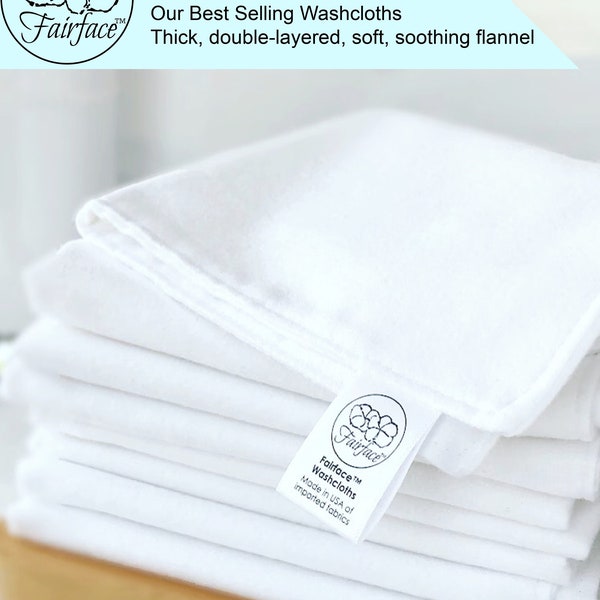 Softest Washcloths for Sensitive Skin, Sets of 2+ Soothing, Gentle & Calming for Rosacea, Eczema, Psoriasis- Fairface™ Washcloths Delicates