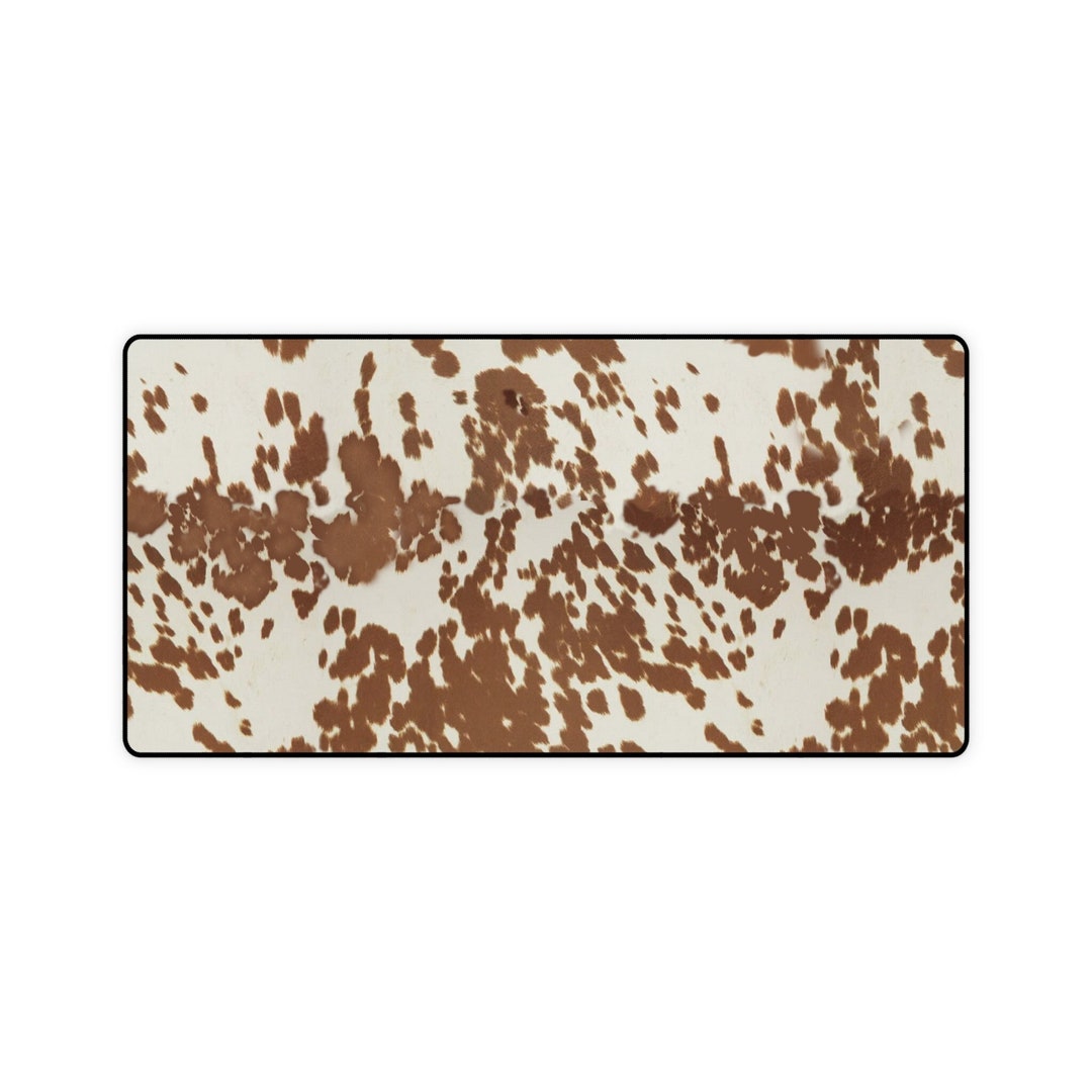 Cow Hide Pattern Faux Cowhide Print Desk Mat, Cow Print Desk Pad ...