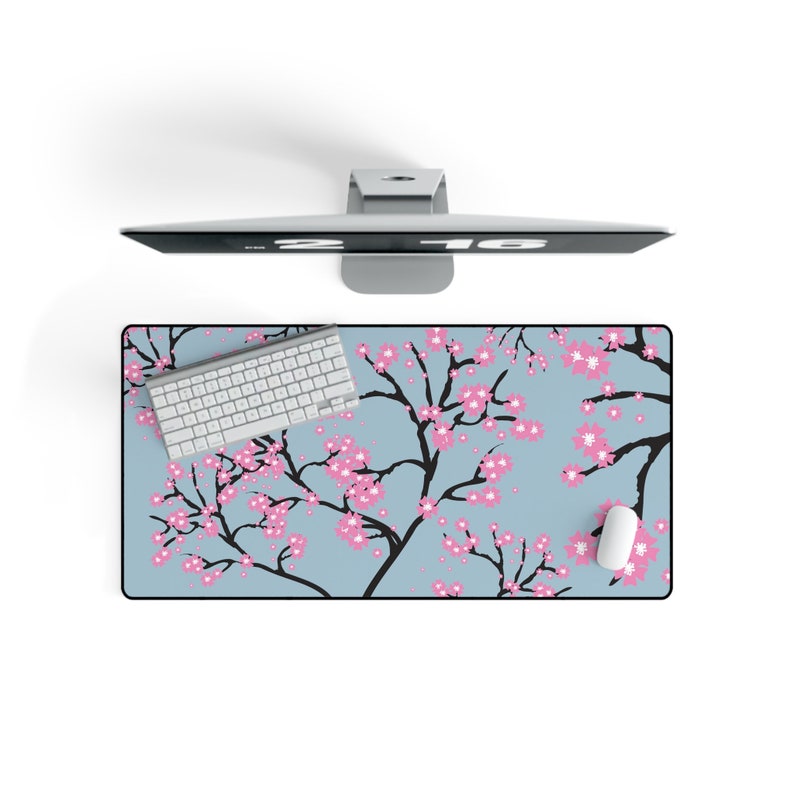 Cherry Blossom Bliss Cherry Blossom Desk Mat, Sakurathemed Desk Pad