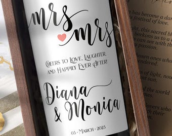 Wine Bottle Labels for Wedding, Wedding Wine Bottle Labels for The Bride and Groom | Mr & Mrs White and Black Labels | 5618W