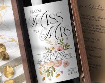 From Miss to Mrs Wine Bottle Labels: Bridal Shower Favors
