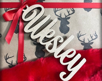 Custom Acrylic Wood Christmas Stocking Name Tags