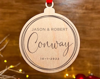 Personalized Christmas Ornament, First Christmas Tree Laser Cut, Wood Christmas Keepsake Gift – 9638W