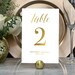 Wedding Table Number, Gold Table Numbers, Elegant Wedding Table Numbers, Personalized Gold Foil Table Numbers, Single Sided Only - 9154
