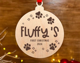 Personalized Dog Christmas Ornament, Personalized Cat Ornament, Custom Dog Name Christmas Ornament - 5595