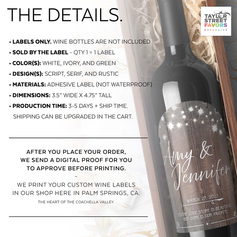 Wine Bottle Labels for Rustic Wedding Personalized Rustic - Etsy