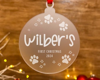 Personalized Dog Christmas Ornament, Personalized Cat Ornament, Custom Dog Name Christmas Ornament - 5595
