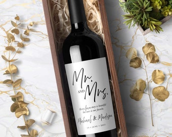 Mr & Mrs Wine Bottle Labels for Wedding, Wedding Wine Bottle Labels for The  Bride and Groom - #6943