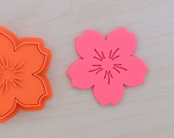 Cherry Blossom Cookie Cutter and Stamp Set