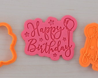 Happy Birthday Cookie Cutter and Stamp Set 104 - 742