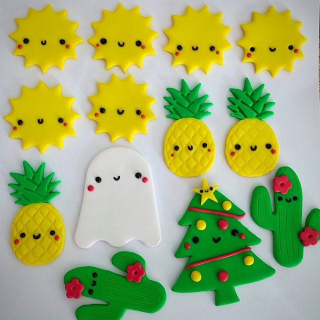 4 pcs Pineapple Fondant Cutter and Stamps Set 447 Etsy
