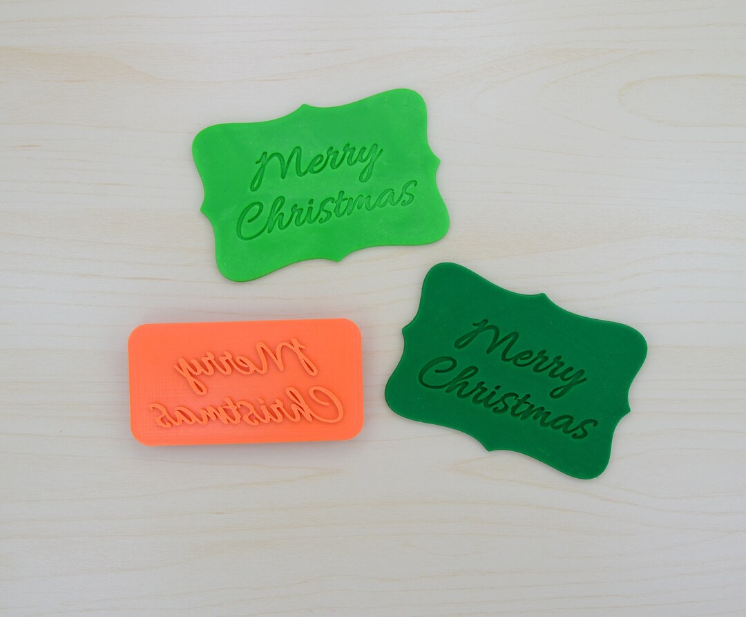 Merry Christmas Cookie Stamp 100 330 Etsy
