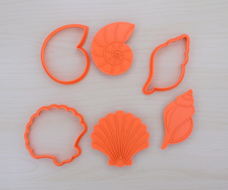 Seashells Cookie Cutters and Stamps Set 312 Etsy