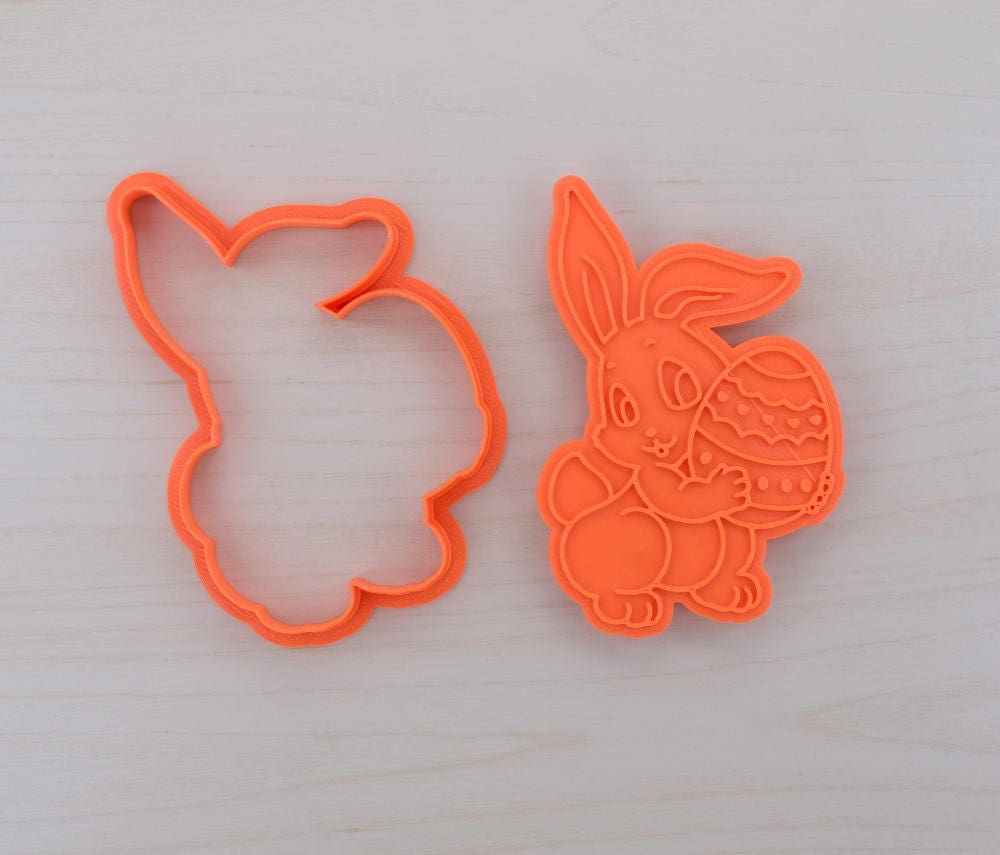 Easter Bunny Cookie Cutter and Stamp Set 100 416 Etsy