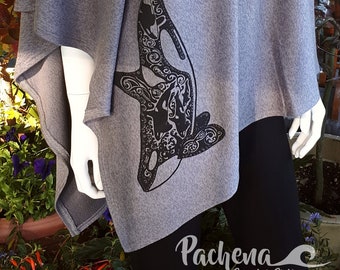 Pachena, Clothing, Fashion, Design, Ladies, Modal, Poncho, ONESIZE featuring the artwork FAMILY POD by PachenaClothing, Made in Canada,