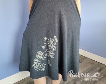 Pachena, vêtements, design, bambou, robe évasée avec poche, avec le design SWALLOWTAIL par PachenaClothing, fabriqué au Canada,