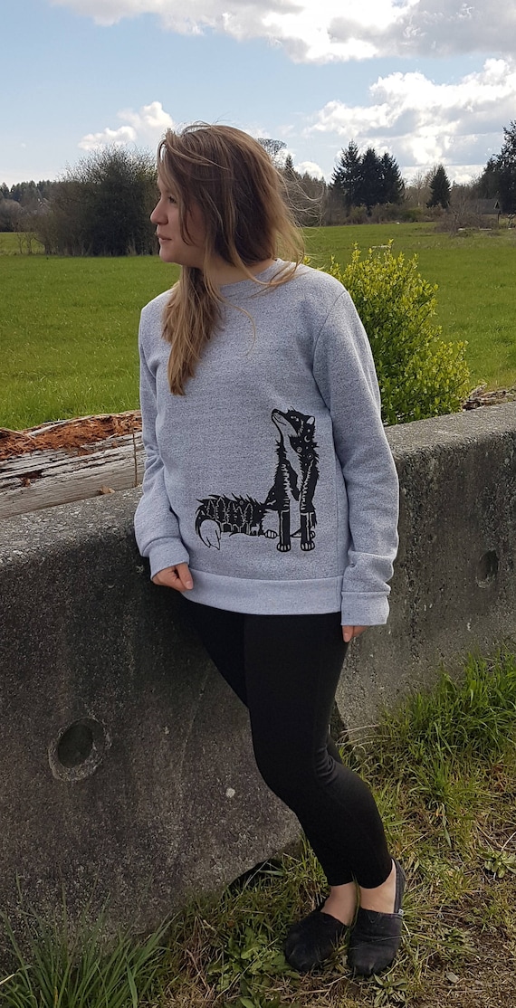 Pachena, Clothing, Fashion, Design, Heather, White, Sweatshirt featuring the in artwork STELLAR FOX by PachenaClothing, Made in the Canada, 72a110 Pachena, Clothing, Fashion, Design, Heather, White, Sweatshirt featuring the in artwork STELLAR FOX by PachenaClothing, Made in the Canada, 72a110