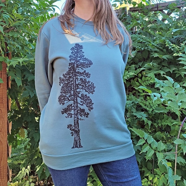 Pachena, Clothing, Cotton, Poly, Unisex, Sweatshirt featuring the artwork PONDEROSA PINE by PachenaClothing,