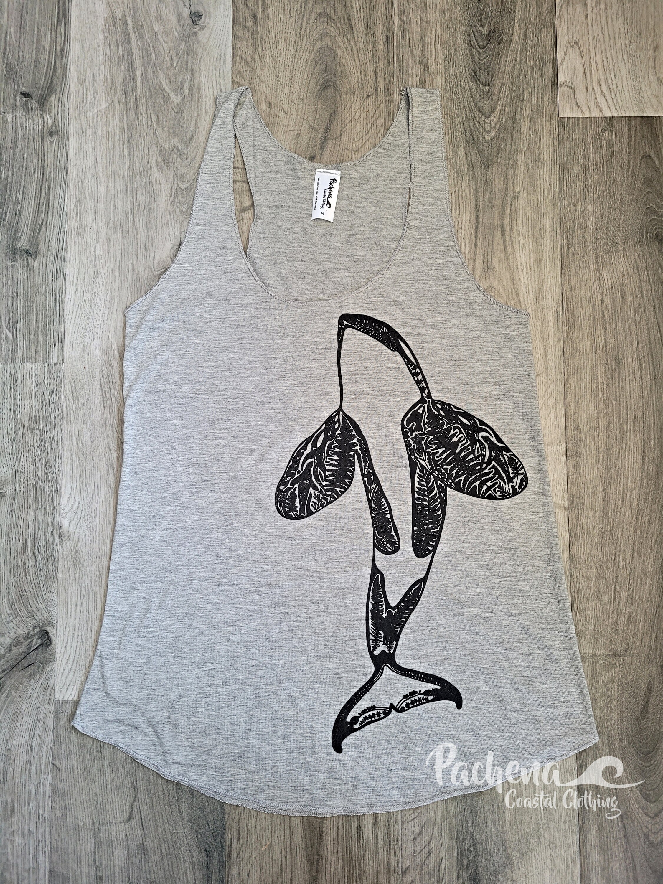 Pachena, Clothing, Fashion, Design, Bamboo, Tank Top, featuring the artwork JUMPER ORCA by PachenaClothing, Made in Canada,