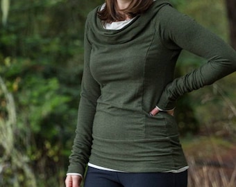 Ladies, Pachena, Clothing, Design, Cotton Terry, Bamboo, Cowl Hoodie, Custom Print, by PachenaClothing, Made in Canada,