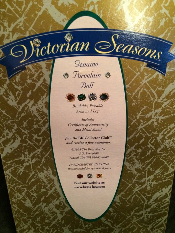 victorian seasons porcelain doll 1998
