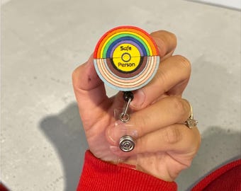 Handmade Safe Person Wood Badge Reel