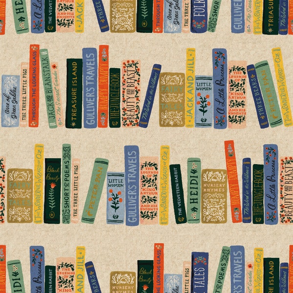 Rifle Paper Co. | Curio | Book Club Canvas Fabric | Linen Color | Half Yard Increments