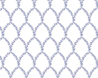Rifle Paper Co. Strawberry Fields, Laurel, Periwinkle, quilting cotton fabric, sold by the half-yard