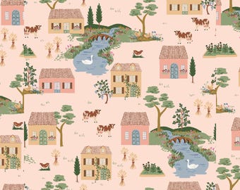 Rifle Paper Co., Gracie, Cotswolds, Pink, half yard increments