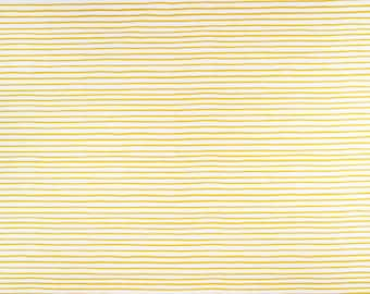 Rifle Paper Co. Festive Stripe, Yellow, cotton fabric, sold by the half-yard