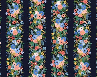 Rifle Paper Co. Wildwood Garden Party Navy Cotton Quilting Fabric (Half Yard)