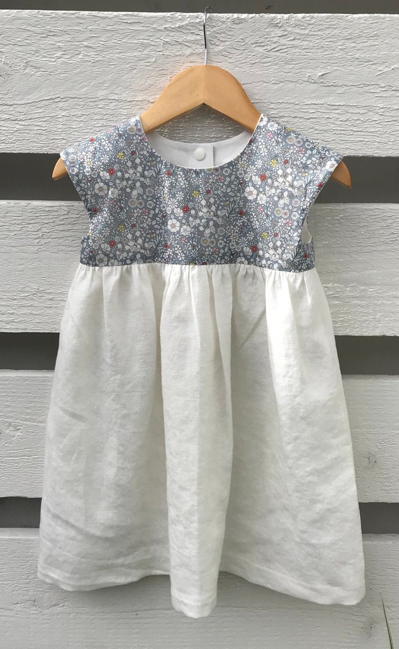 One-of-a-kind Baby Liberty and Linen Toddler Dress Size 18-24m Ready to Ship