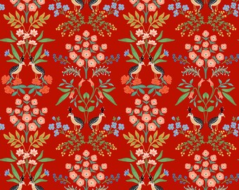 Rifle Paper Co. Meadow, Luxembourg, Red, quilting cotton fabric