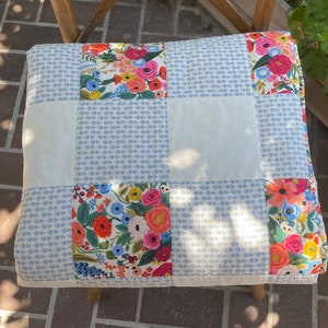 Rifle Paper Co. Garden Party, Patchwork, Twin Size Quilt, Throw, Bed Topper, Home Decor, Ready to Ship