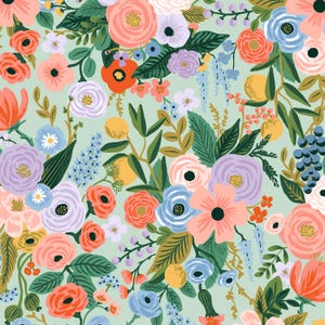 Rifle Paper Co. Orchard | Garden Party | Mint | quilting cotton fabric | sold by the half-yard