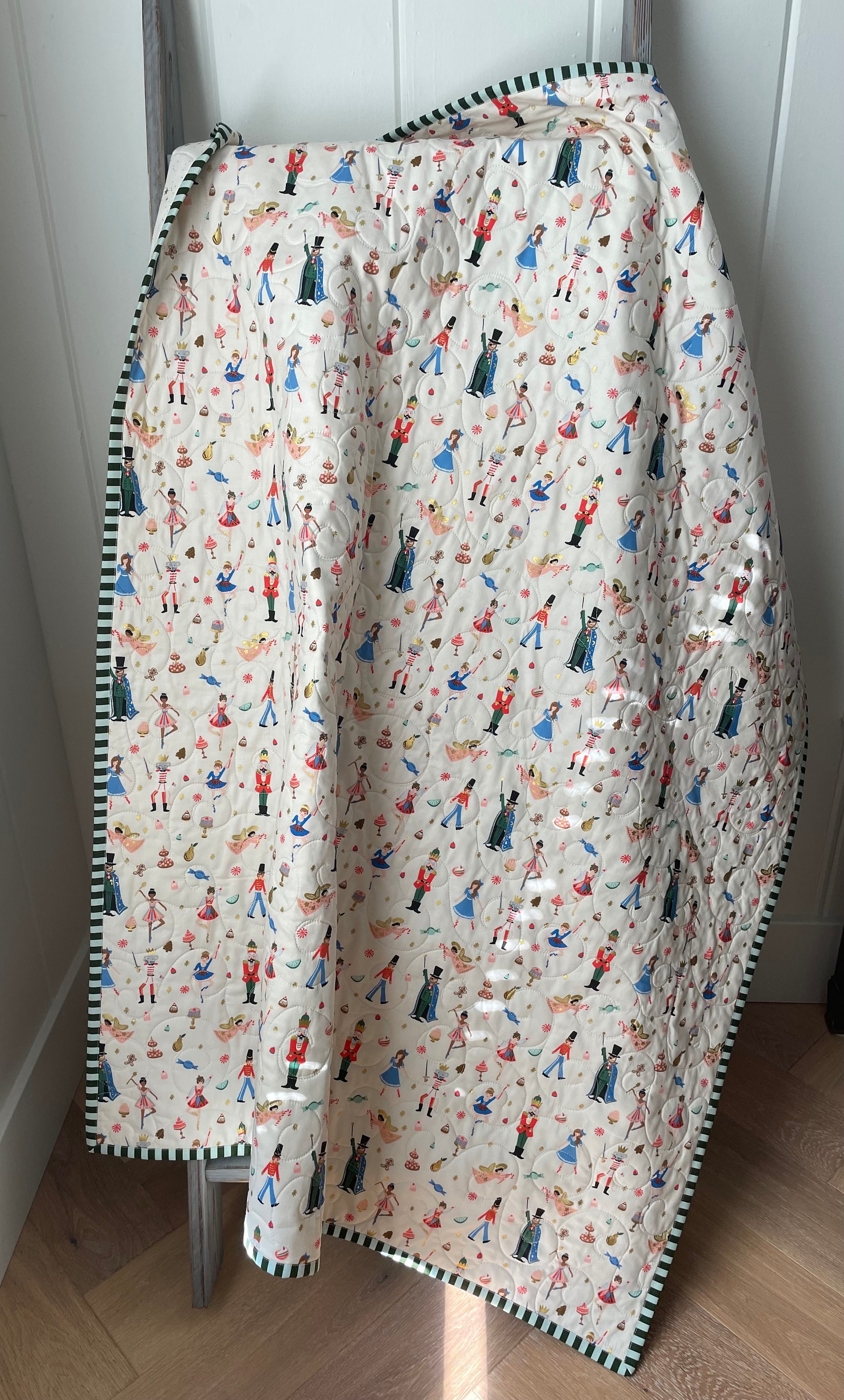 Rifle Paper Co. Holiday Classics, Land of Sweets in Cream, Toddler, Crib Quilt, Ready to Ship