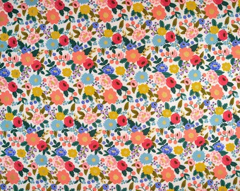 Rifle Paper Co. Vintage Blossom Cream Metallic Quilting Cotton Fabric (Half Yard)