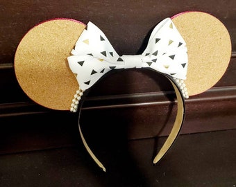 Corkboard Pin Trading Ears With Cranberry color lining