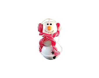 Bell Snowman with Scarf Ornament